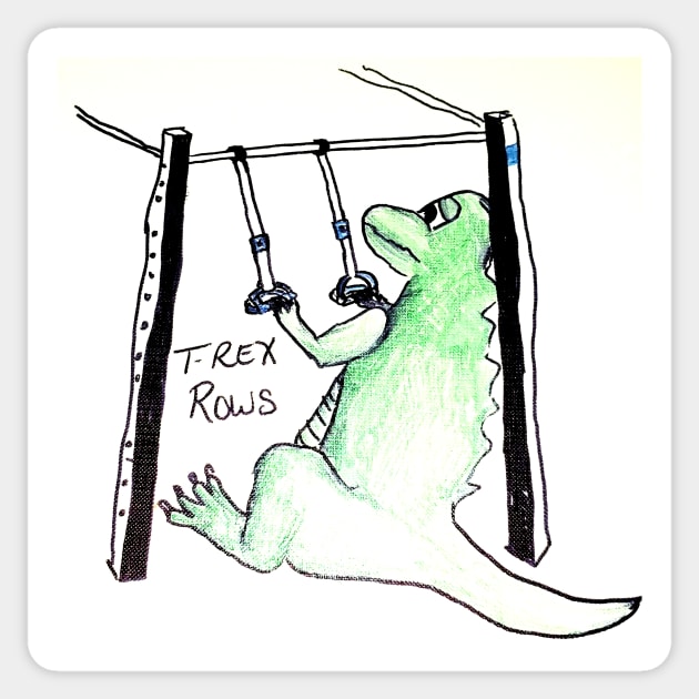 T-Rex Rows Sticker by DancingCreek